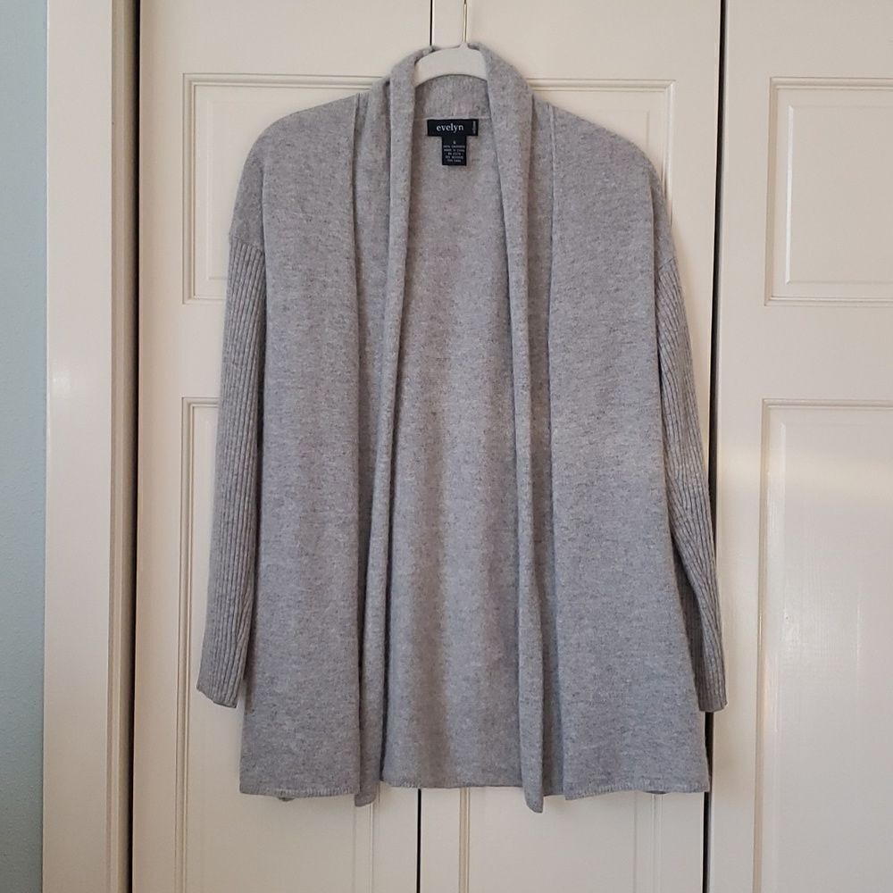 EVELYN CASHMERE, Cardigan, Open Front, Drape Style, Size S, NWOT!